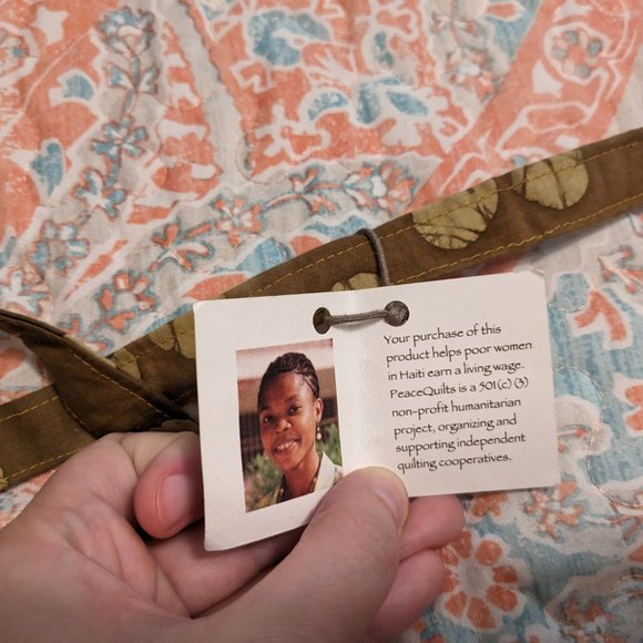 Peace Quilts Shoulder Tote Bag Tropical Fish and Floral Pattern - Picture 8 of 9